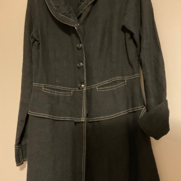 Lovely black linen coat by Neesh by d.a.r in size medium - Picture 3 of 6
